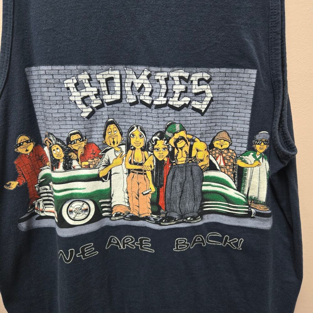 Homies We Are Back Vintage 90s Tank Top M Double Sided David Gonzales Lowrider